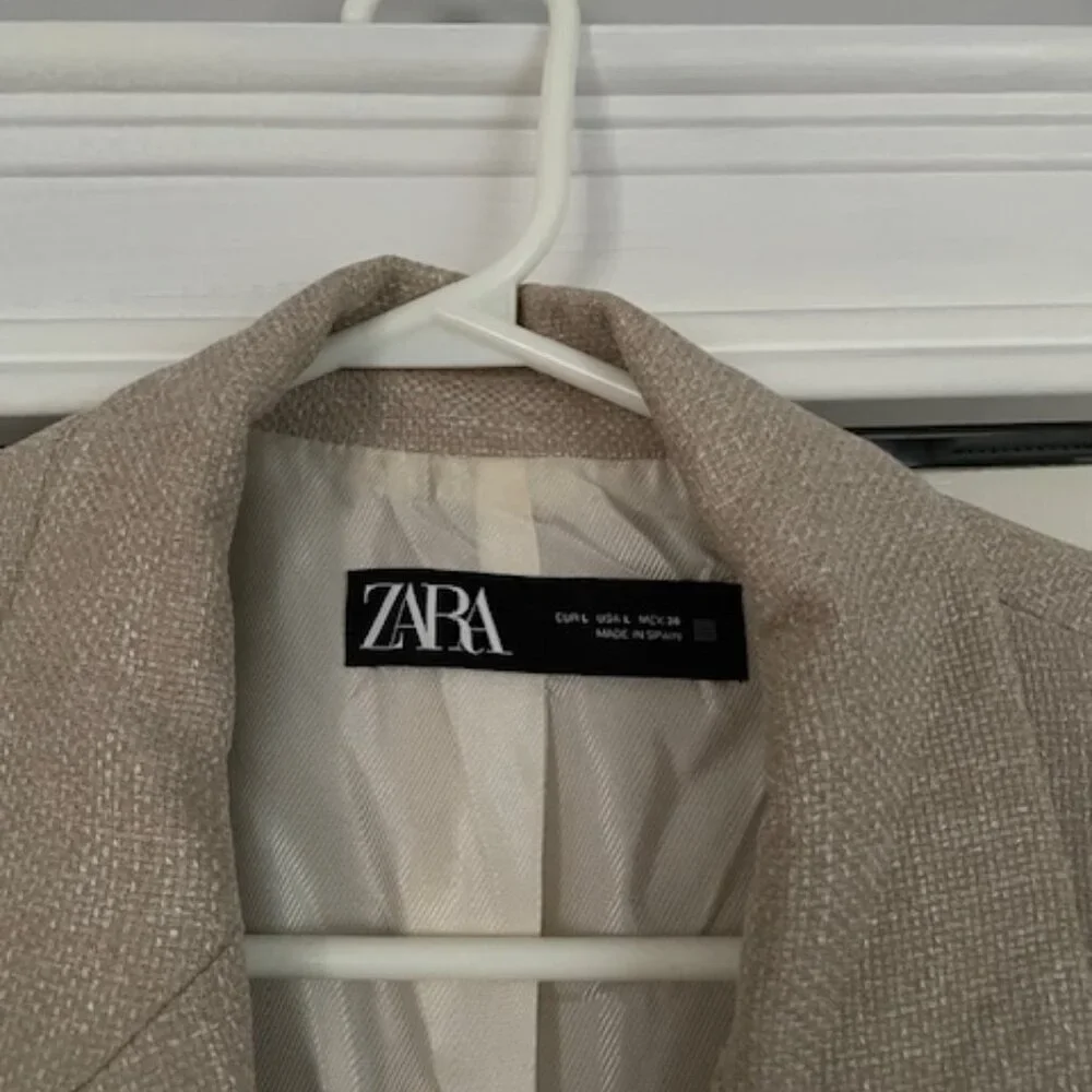 Zara Tweed Blazer Size Large - Picture 2 of 2